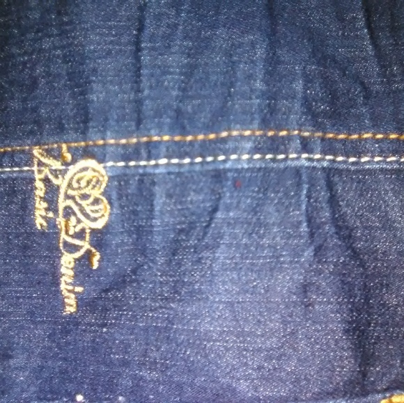 Jean skirt mini skirt pockets on back New - Picture 2 of 4